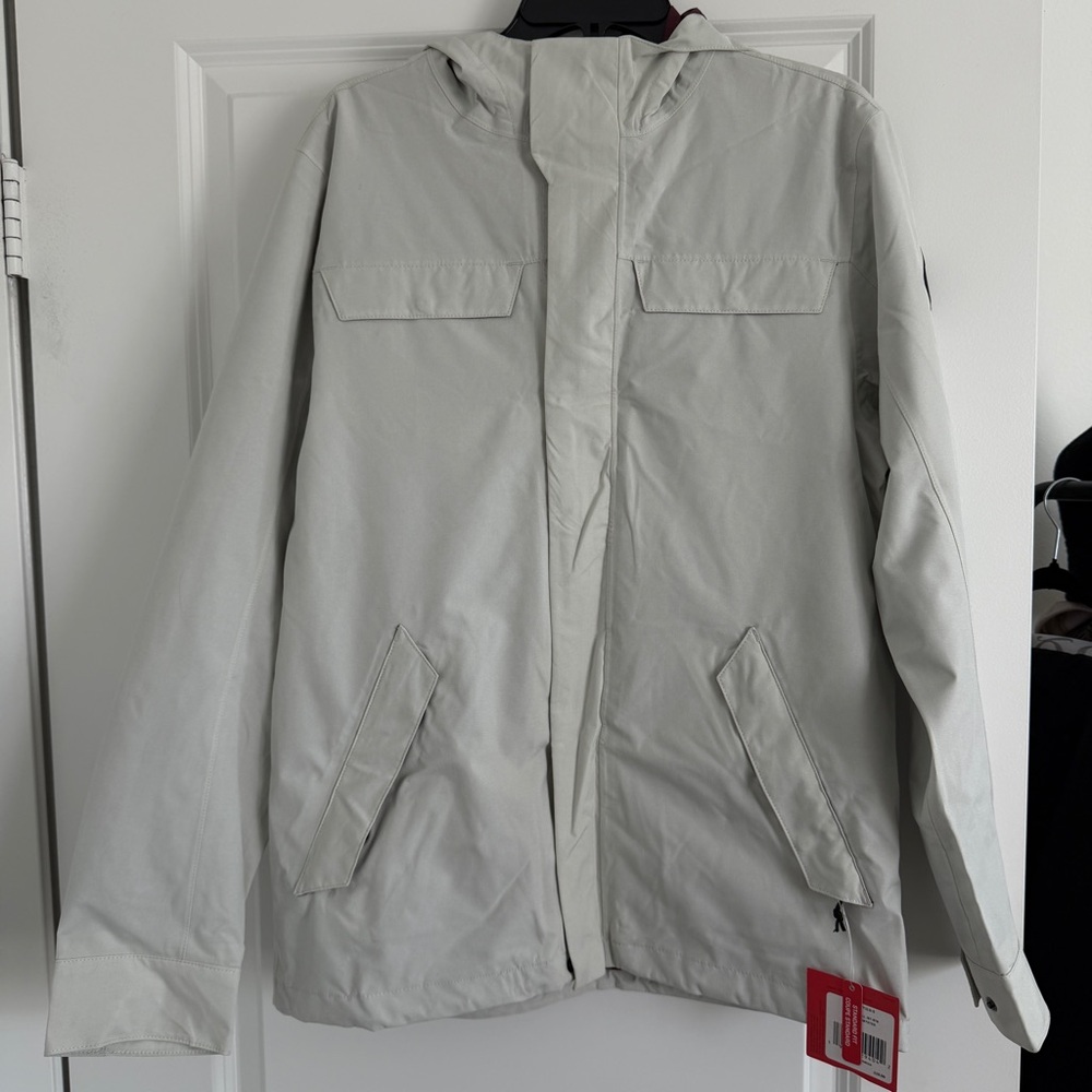 North Face Men's Light Gray Jacket Hoodie S Insulated Dryvent Zip-up